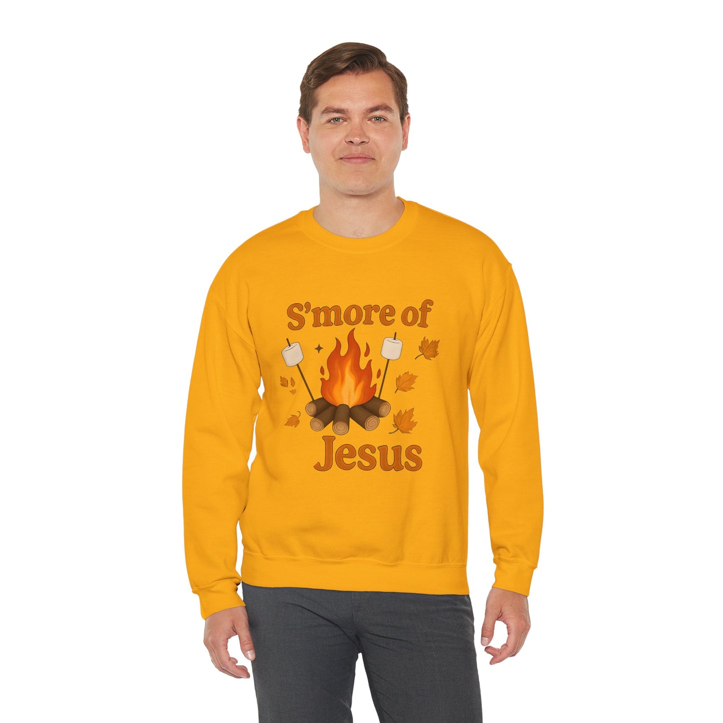 Cozy Autumn Crewneck Sweatshirt - S'more of Jesus, Fall Fashion, Religious Gift, Christian Apparel, Harvest Celebration, Thanksgiving