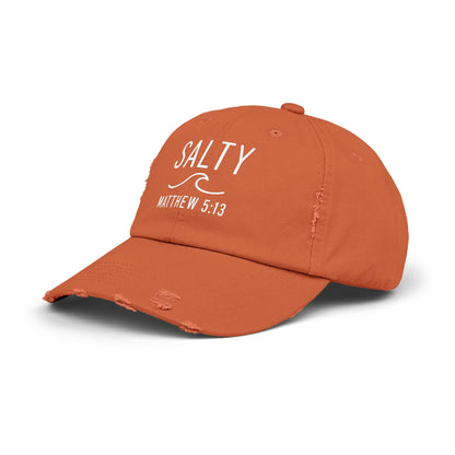 Salty Unisex Distressed Cap | Beach Vibes, Casual Wear, Gift for Him/Her, Summer Accessory, Faith-Based Fashion