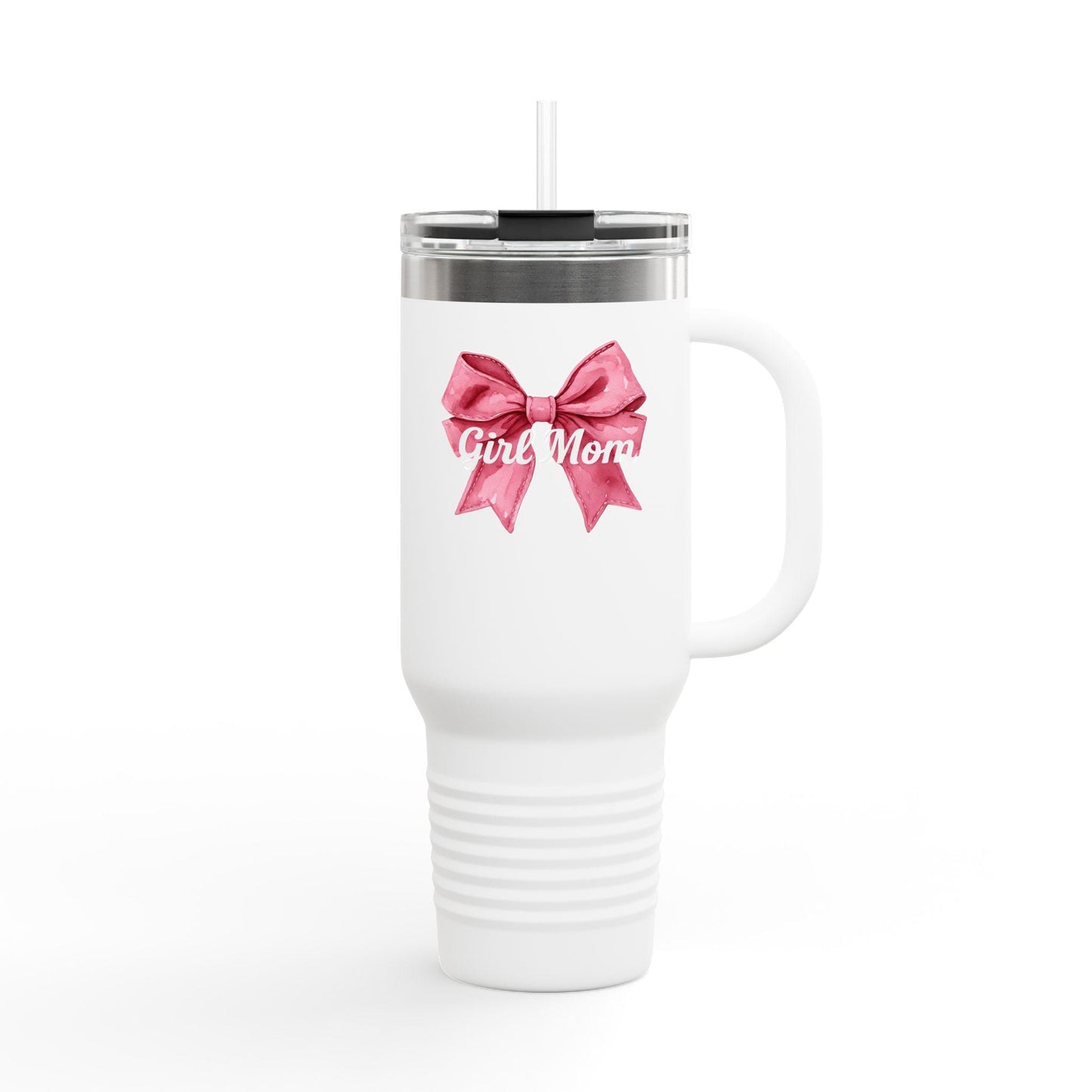 Pink Ribbon Insulated Travel Mug, 40oz, Gift for Moms, Cute Travel Cup, BPA-Free Travel Mug, Stylish Water Bottle