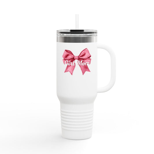 Pink Ribbon Insulated Travel Mug, 40oz, Gift for Moms, Cute Travel Cup, BPA-Free Travel Mug, Stylish Water Bottle