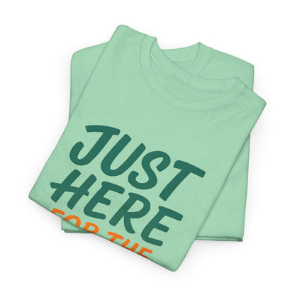 Just Here for the Fellowship Potluck Tee, Unisex Cotton T-Shirt, Fun Gathering Shirt, Party Tees, Casual Event Wear, Gifts for Friends