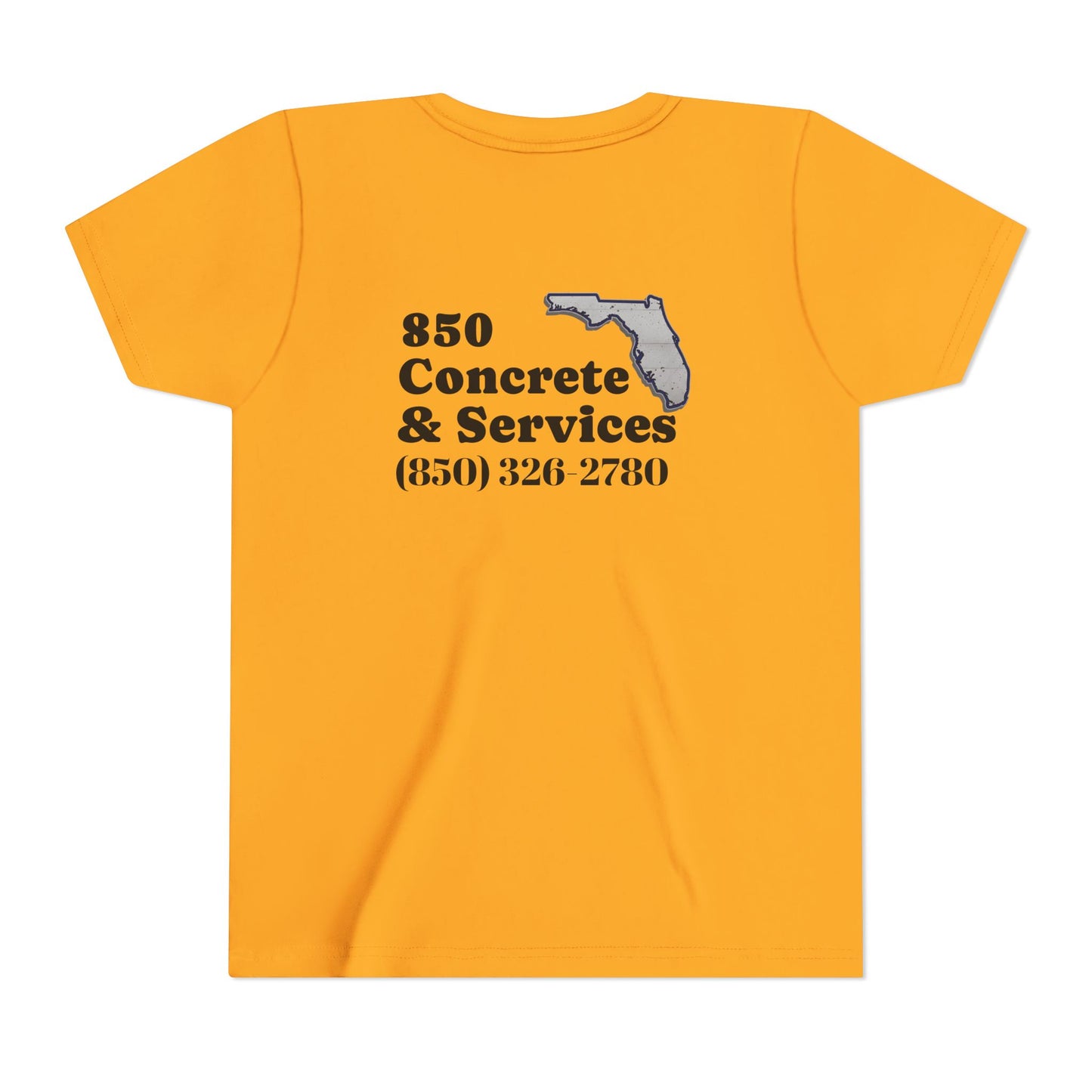 850 Concrete Services Youth Tee, Kid's Casual Shirt, Florida State Pride, Gift for Builders, Summer Wear, Handmade Tee