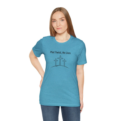 Christian T-Shirt "Plot Twist, He Lives" – Easter Resurrection Tee