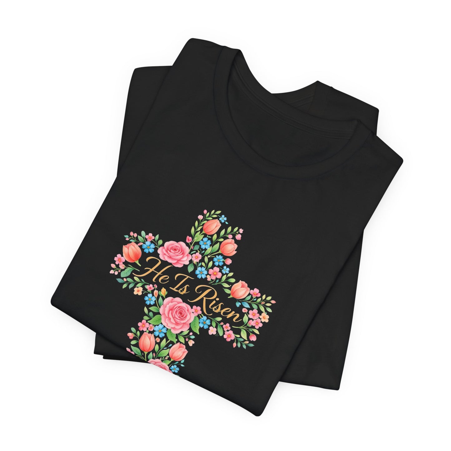 Floral Cross T-Shirt — Vintage Rose Faith Tee