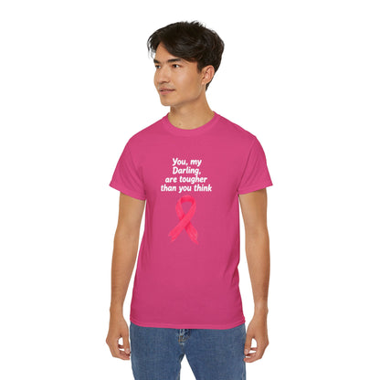 Inspirational Breast Cancer Awareness Tee, Unisex T-Shirt, Toughness Quote Shirt, Gift for Her, Supportive Apparel