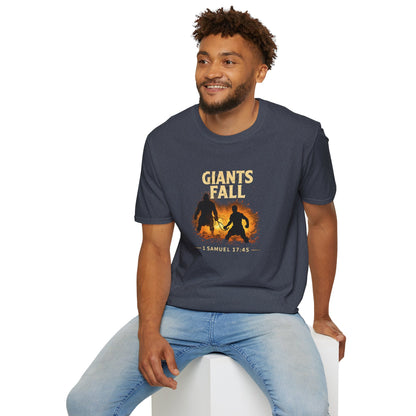 Giants Fall T-Shirt – 1 Samuel 17:45 Christian Faith Tee