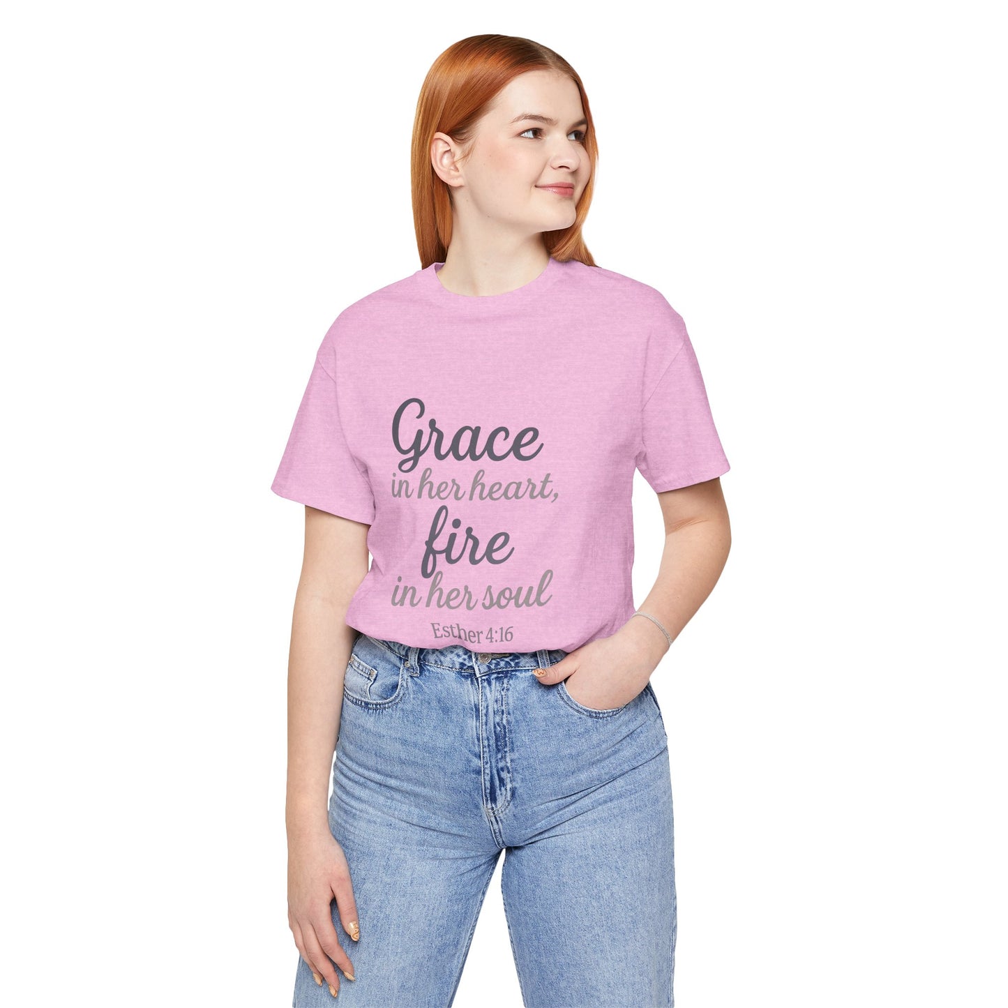 Grace in Her Heart Fire in Her Soul Tee | Inspirational Unisex Jersey Shirt for Women, Motivational Gift, Christian Apparel, [...]