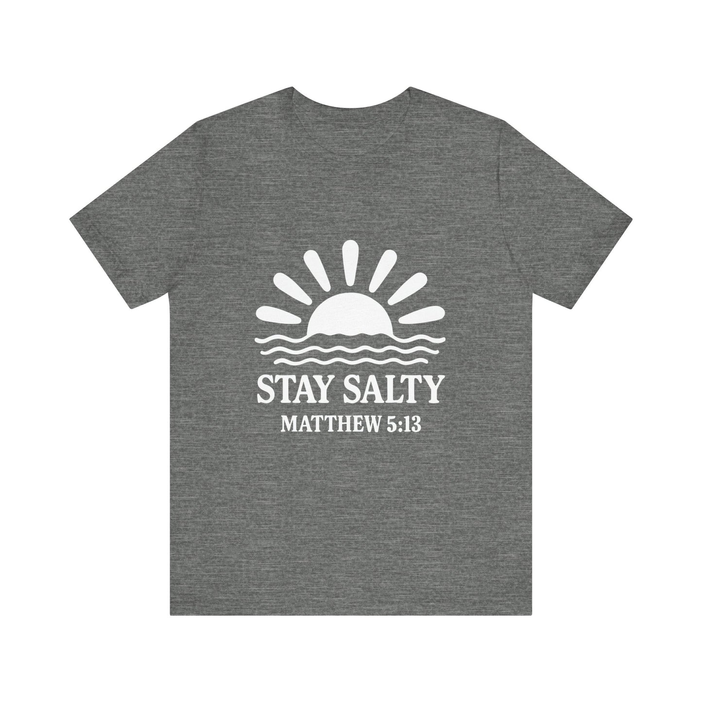 Stay Salty Unisex Short Sleeve Tee - Perfect for Beach Days, Casual Outings, Gifts, Summer Vibes, Bible Verse Apparel