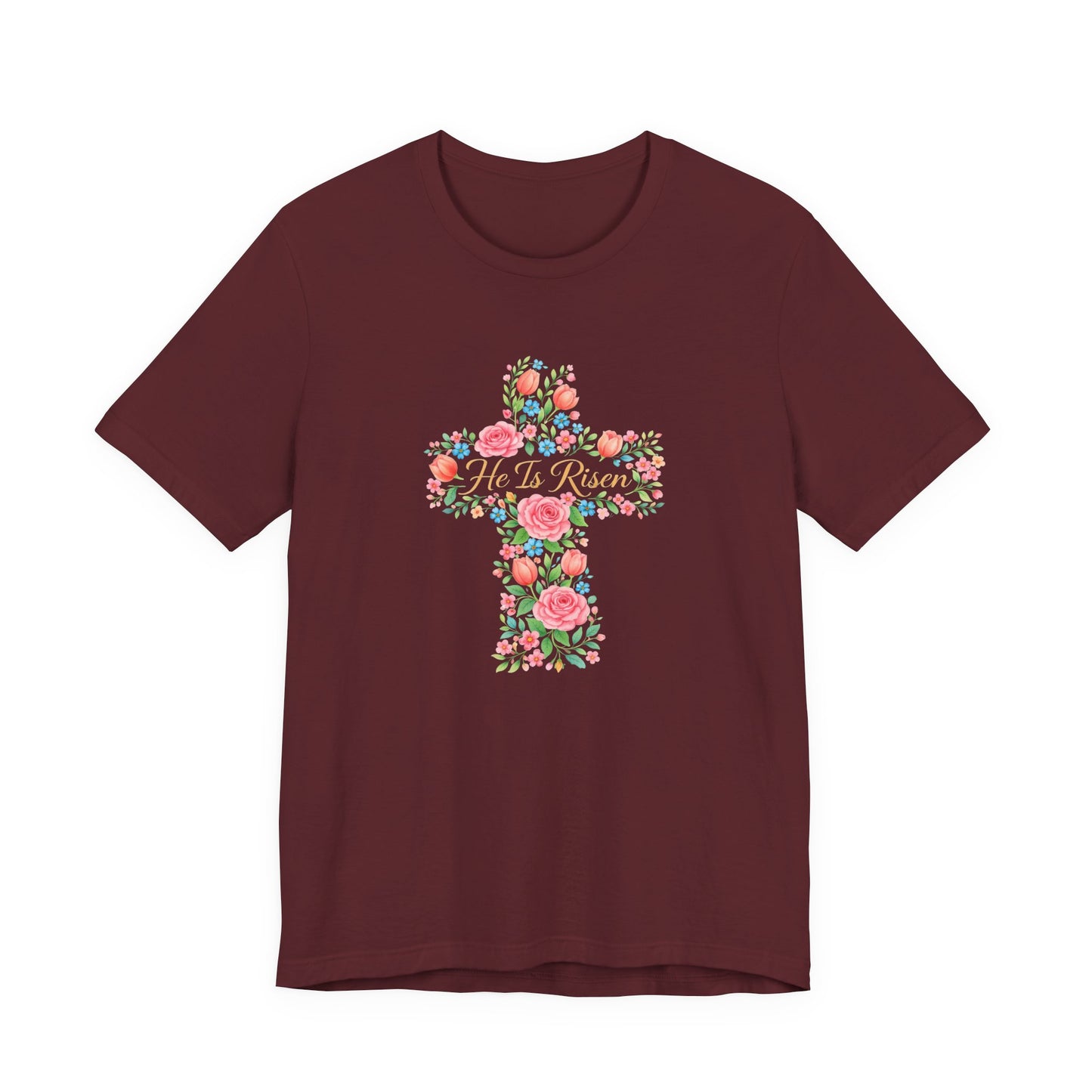 Floral Cross T-Shirt — Vintage Rose Faith Tee