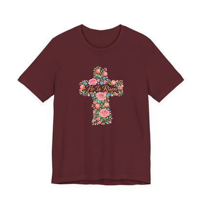 Floral Cross T-Shirt — Vintage Rose Faith Tee