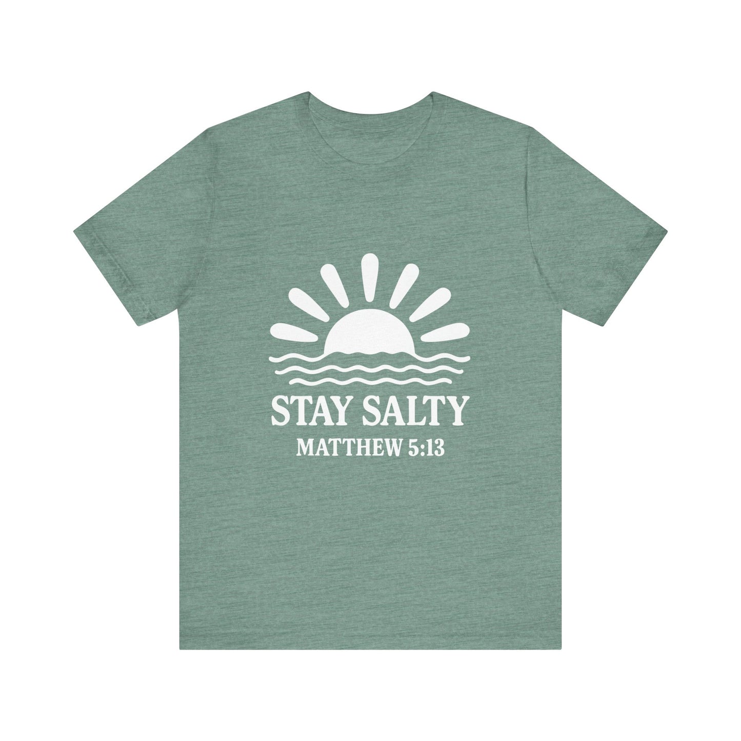 Stay Salty Unisex Short Sleeve Tee - Perfect for Beach Days, Casual Outings, Gifts, Summer Vibes, Bible Verse Apparel