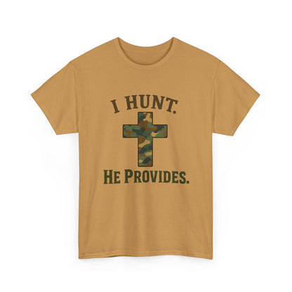 Christian Hunting Tee, I Hunt He Provides Shirt, Outdoor Enthusiast Gift, Faith-Based Apparel, Everyday Casual Wear