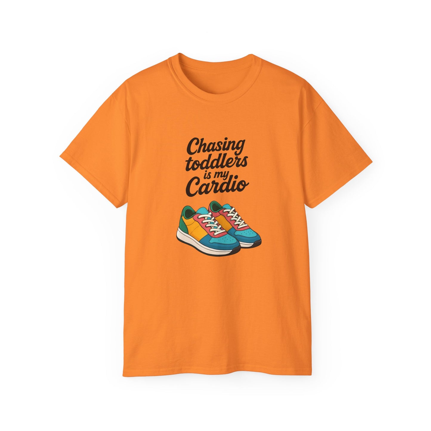 Chasing Toddlers Is My Cardio Unisex Ultra Cotton Tee, Funny Parent Shirt, Gift for Moms and Dads, Casual Wear, Toddler Parenting Humor