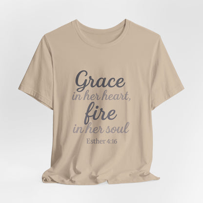 Grace in Her Heart Fire in Her Soul Tee | Inspirational Unisex Jersey Shirt for Women, Motivational Gift, Christian Apparel, [...]
