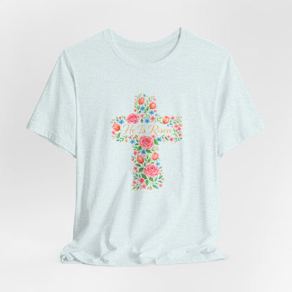 Floral Cross T-Shirt — Vintage Rose Faith Tee