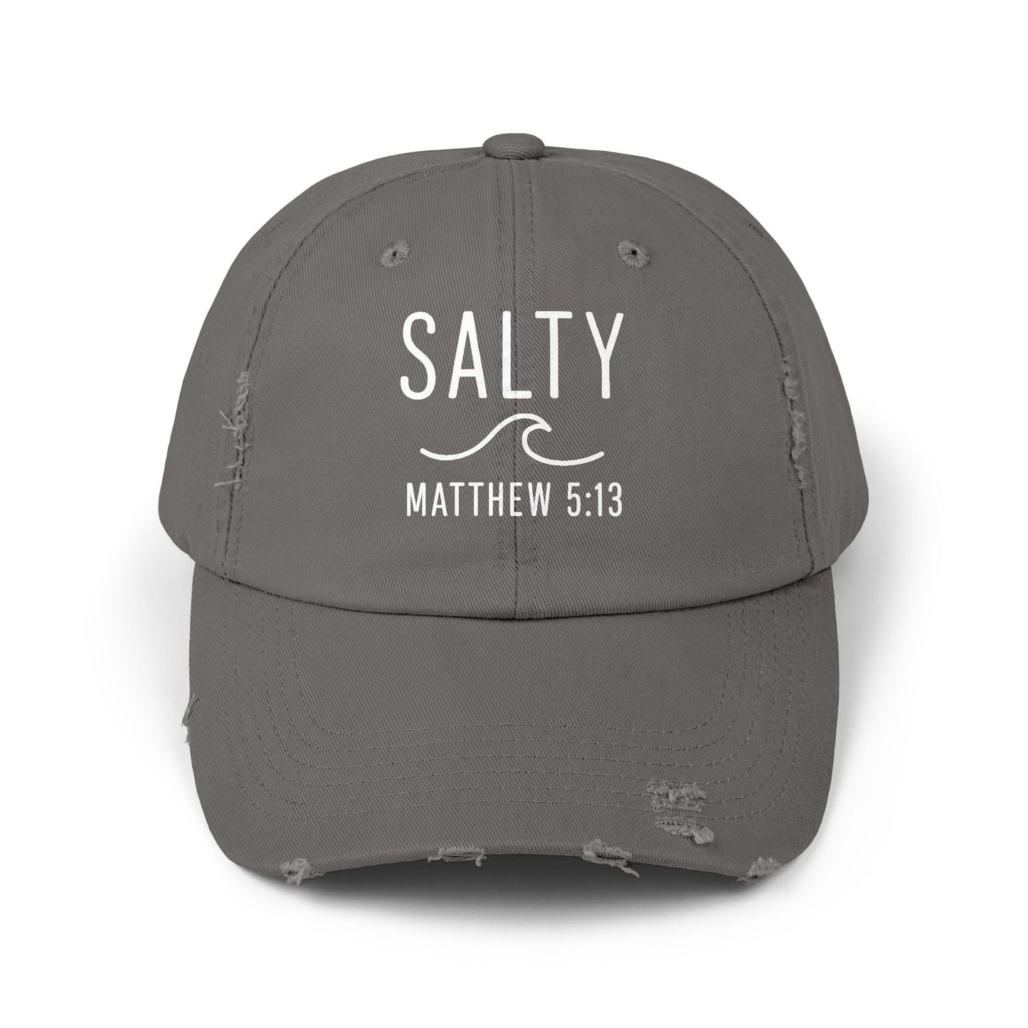 Salty Unisex Distressed Cap | Beach Vibes, Casual Wear, Gift for Him/Her, Summer Accessory, Faith-Based Fashion