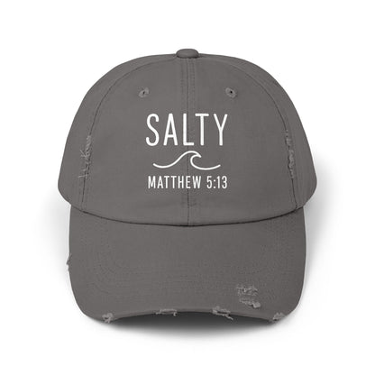 Salty Unisex Distressed Cap | Beach Vibes, Casual Wear, Gift for Him/Her, Summer Accessory, Faith-Based Fashion