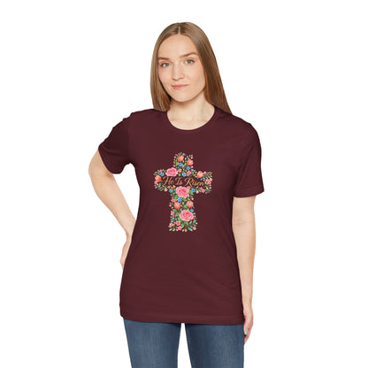 Floral Cross T-Shirt — Vintage Rose Faith Tee