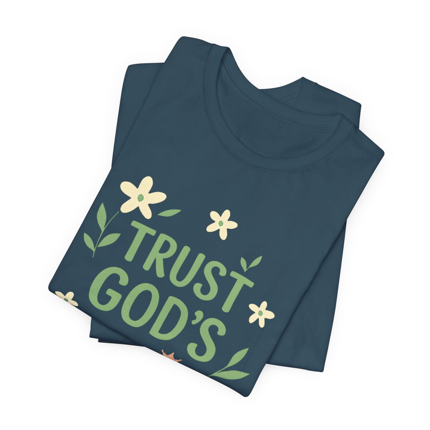 Trust God's Timing Tee, Inspirational Short Sleeve Shirt, Faith-Based Apparel, Gift for Believers, Bible Verse Tee, Everyday Wear