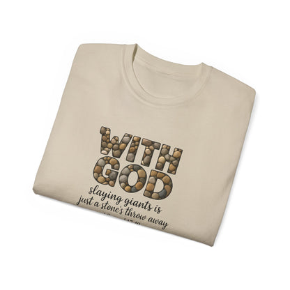 Inspirational Faith Tee, With God Slaying Giants T-Shirt, Christian Gift, Motivational Apparel, Everyday Wear, Encouragement Shirt