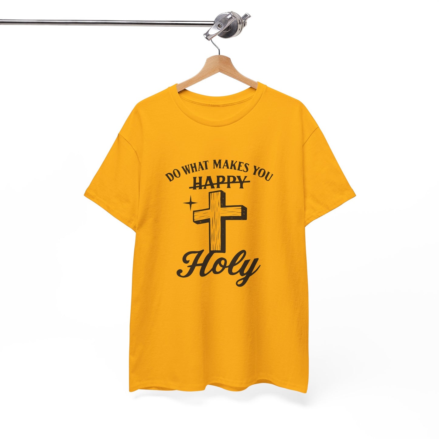 Happy Holy Unisex Heavy Cotton Tee - Inspirational Shirt, Faith-based Clothing, Church Event Tee, Gift for Friends, Casual Wear