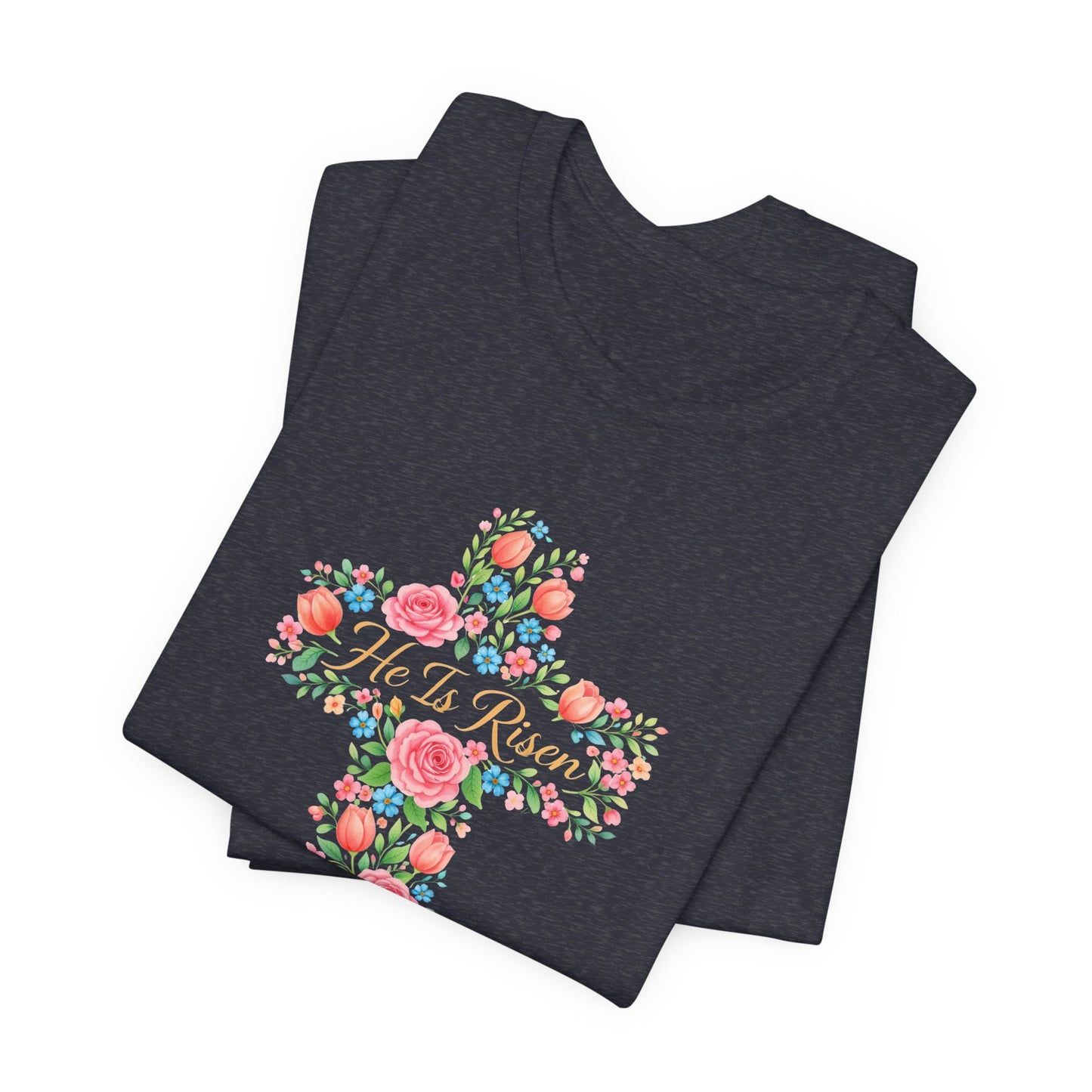 Floral Cross T-Shirt — Vintage Rose Faith Tee