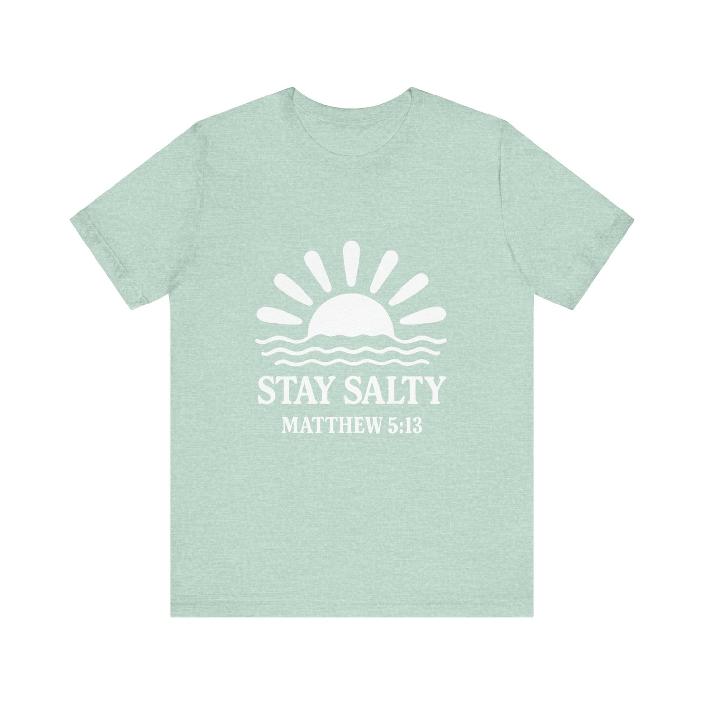 Stay Salty Unisex Short Sleeve Tee - Perfect for Beach Days, Casual Outings, Gifts, Summer Vibes, Bible Verse Apparel