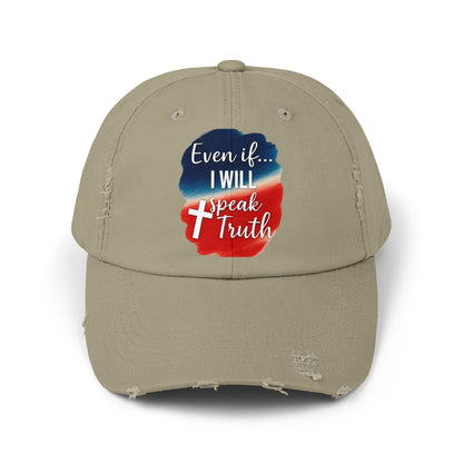 Unisex Distressed Cap with Inspirational Quote - Casual Hat for Faith, Spirituality, Everyday Wear, Gifts