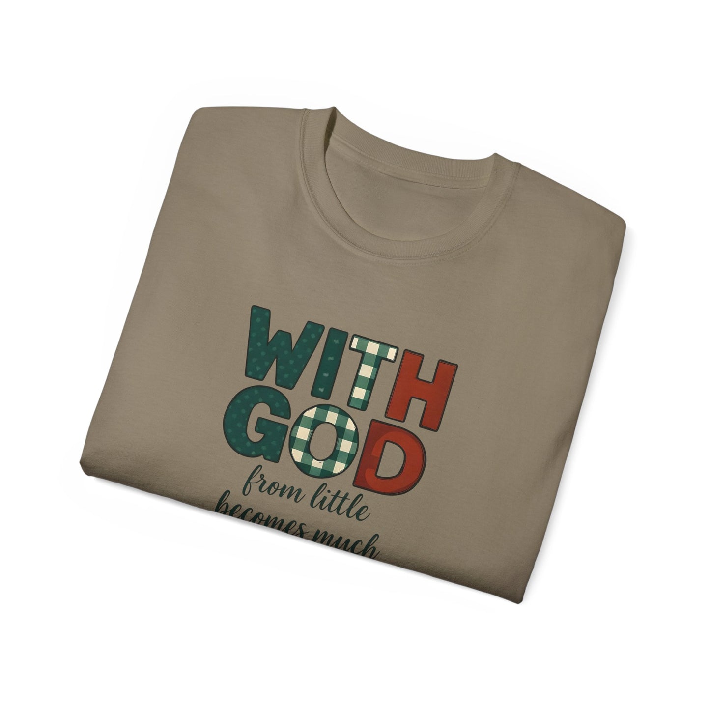 Inspirational Unisex Tee - 'With God, From Little Becomes Much' - Faith T-Shirt, Christian Apparel, Gift for Believers, Religious Tee, [...]