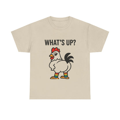 Funny Chicken Graphic Tee, What's Up? Shirt, Cute Animal T-Shirt, Perfect for Gifts, Casual Wear, Humor Apparel
