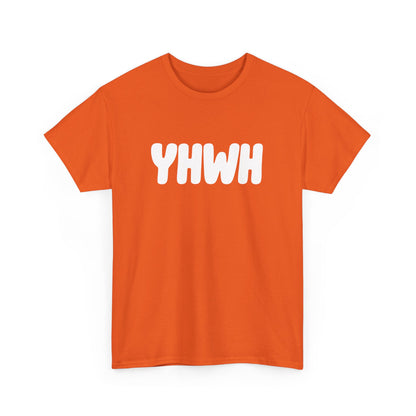 YHWH Unisex Heavy Cotton Tee, Spiritual T-Shirt, Casual Wear, Gift for Him/Her, Faith-Based Apparel, Trendy Everyday Tee