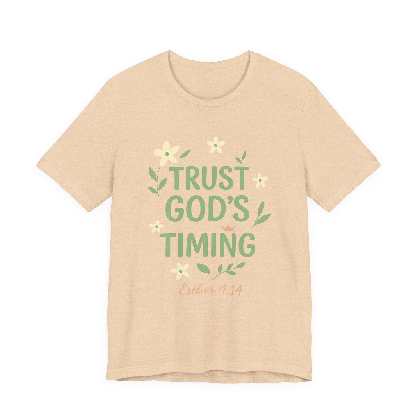 Trust God's Timing Tee, Inspirational Short Sleeve Shirt, Faith-Based Apparel, Gift for Believers, Bible Verse Tee, Everyday Wear