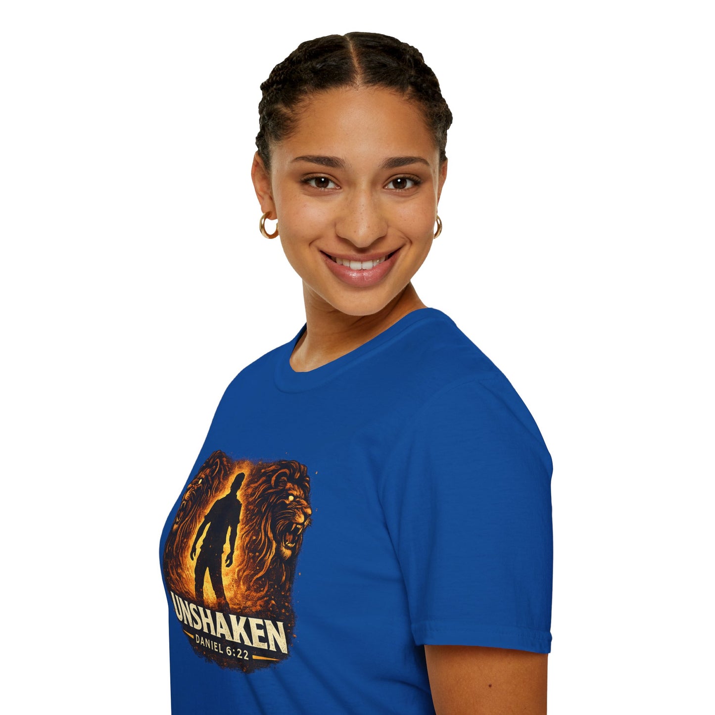 Unshaken T-Shirt – Christian Faith Lion Design (Daniel 6:22)