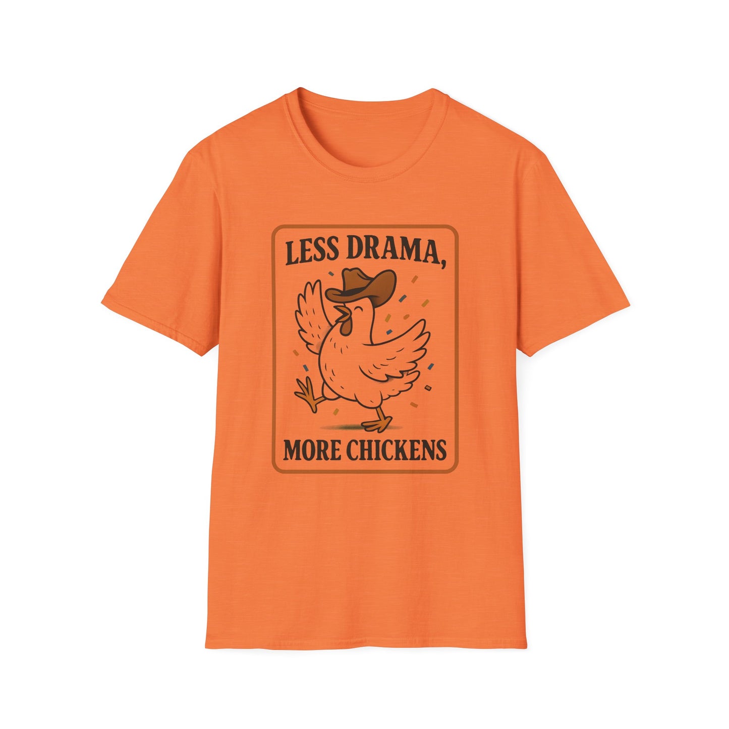 Less Drama, More Chickens Unisex T-Shirt – Fun Graphic Tee for Animal Lovers, Gift for Friends, Casual Wear, Farmhouse Style, Humorous Top
