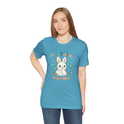 Easter Bunny 'Plot Twist: Jesus Won' Graphic Tee