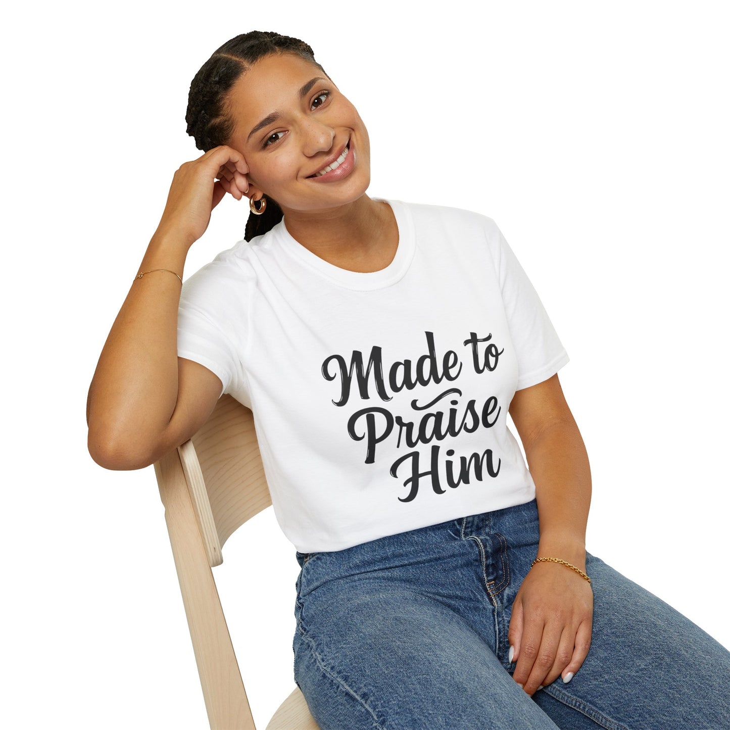 Made to Praise Him Unisex Softstyle T-Shirt, Inspirational Tee, Christian Apparel, Casual Wear, Faith-Based Gift, Unisex Graphic Shirt