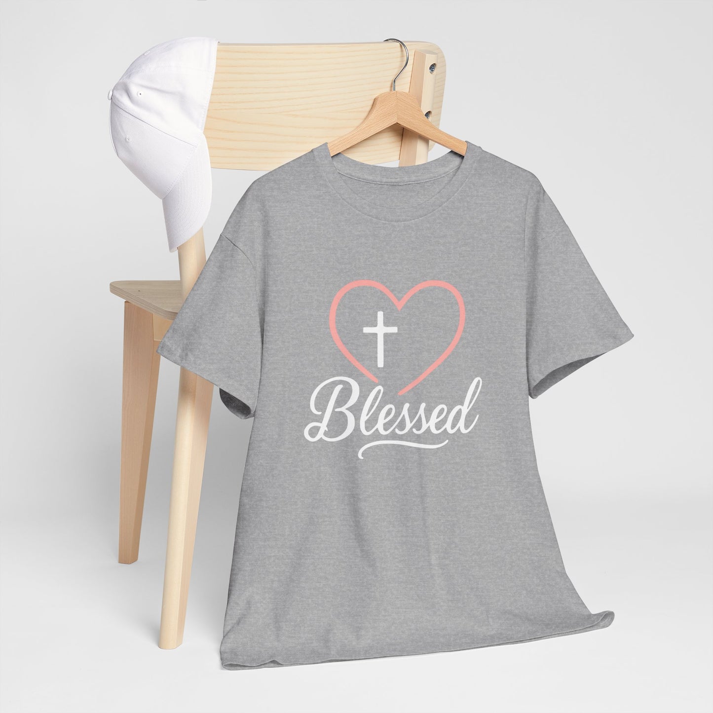 Blessed Unisex Heavy Cotton Tee - Faith T-Shirt, Christian Apparel, Gift for Her, Inspirational Shirt, Everyday Wear