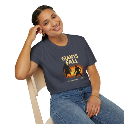 Giants Fall T-Shirt – 1 Samuel 17:45 Christian Faith Tee