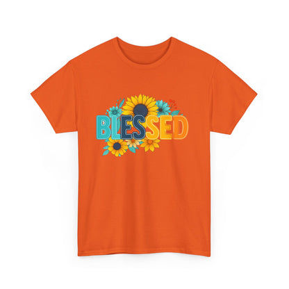 Blessed Sunflower Unisex Tee, Inspirational Shirt, Casual Gift, Everyday Wear, Spring Fashion, Faith-Based Apparel