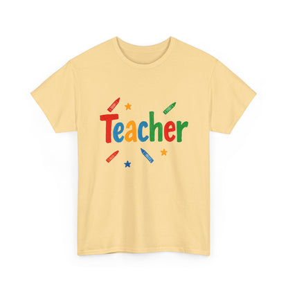 Colorful Teacher Appreciation Unisex Heavy Cotton Tee - Gifts for Educators, Back to School, Classroom, Birthday, Fun Teacher Shirt