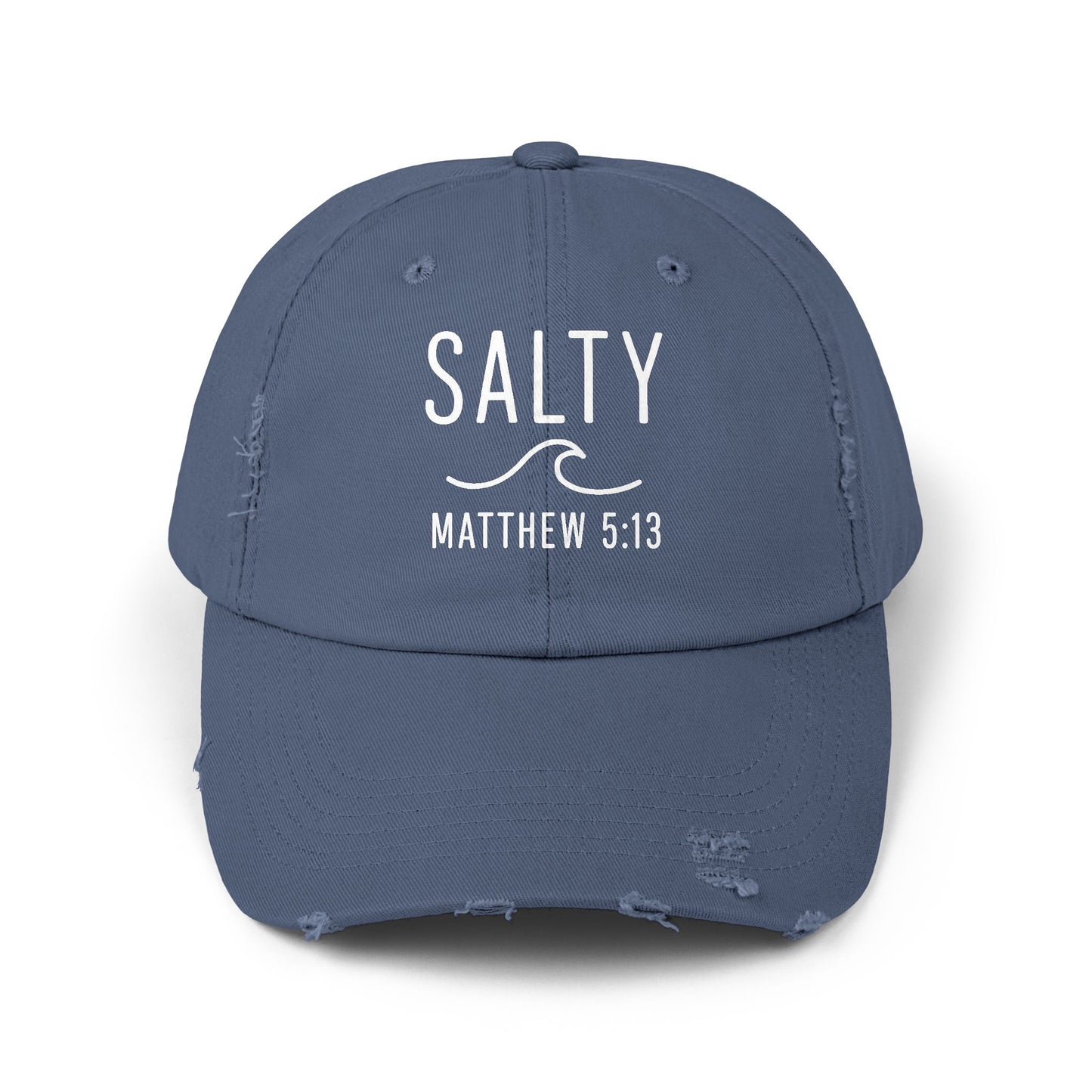 Salty Unisex Distressed Cap | Beach Vibes, Casual Wear, Gift for Him/Her, Summer Accessory, Faith-Based Fashion