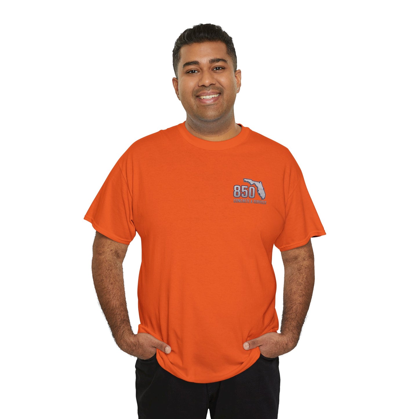 Custom Unisex Heavy Cotton Tee with Business Logo, Perfect for Workwear, Gift for Contractors, Promotional Use, Branding, Florida Services