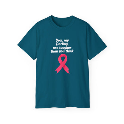 Inspirational Breast Cancer Awareness Tee, Unisex T-Shirt, Toughness Quote Shirt, Gift for Her, Supportive Apparel