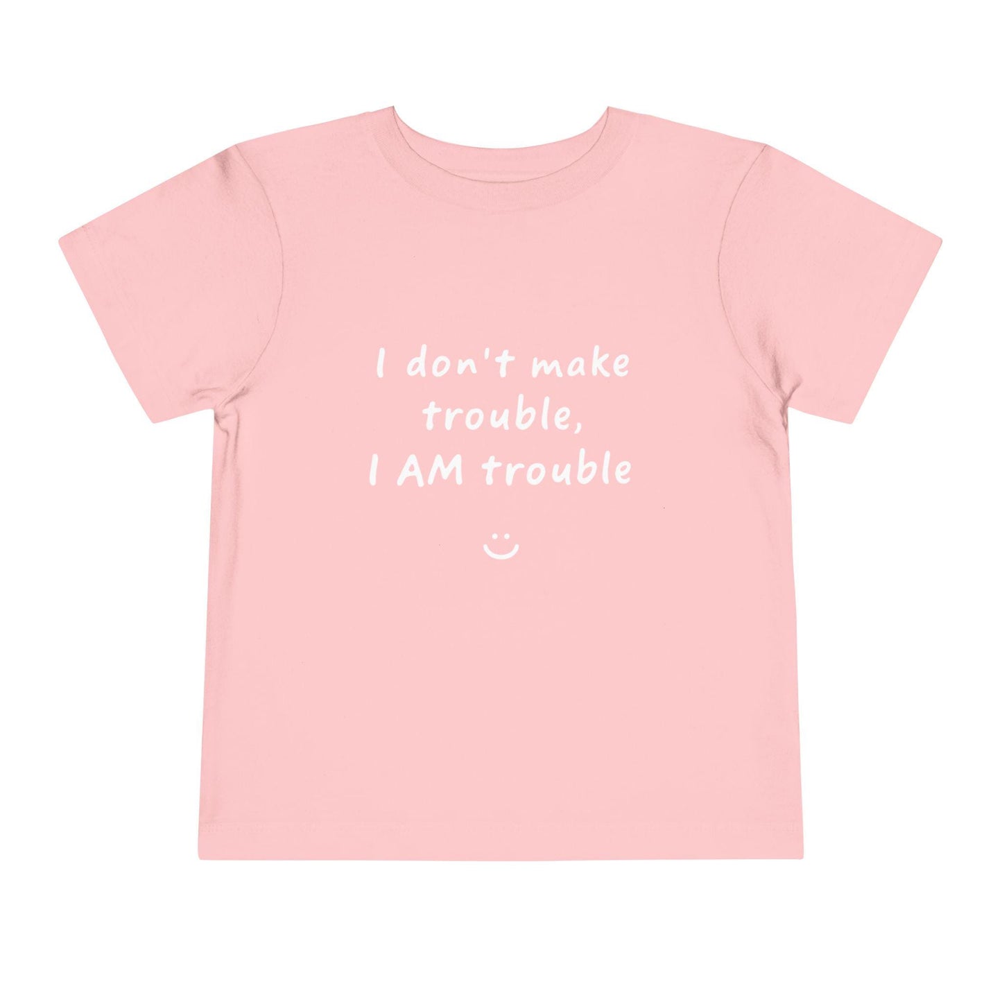 Toddler Trouble Tee - Fun Short Sleeve Shirt, Kids Casual Top, Birthday Gift, Playdate Apparel, Cute Slogan Tee