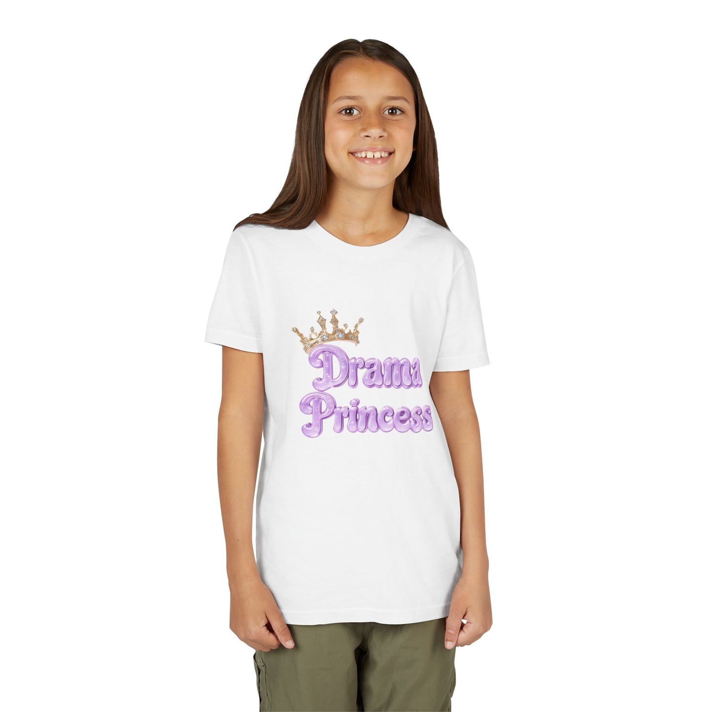 Drama Princess Youth Tee, Cute Kids T-Shirt, Birthday Gift for Girls, Playful Summer Tee, Princess-Themed Apparel
