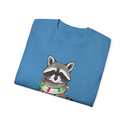 Festive and Feral Raccoon Christmas Tee