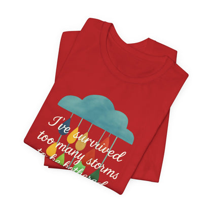 Survived Storms Tee: Uplifting Unisex T-Shirt, Inspirational Gift, Casual Wear, Everyday Comfort, Optimistic Quote Shirt