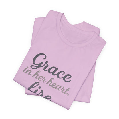 Grace in Her Heart Fire in Her Soul Tee | Inspirational Unisex Jersey Shirt for Women, Motivational Gift, Christian Apparel, [...]