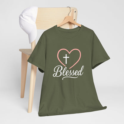 Blessed Unisex Heavy Cotton Tee - Faith T-Shirt, Christian Apparel, Gift for Her, Inspirational Shirt, Everyday Wear