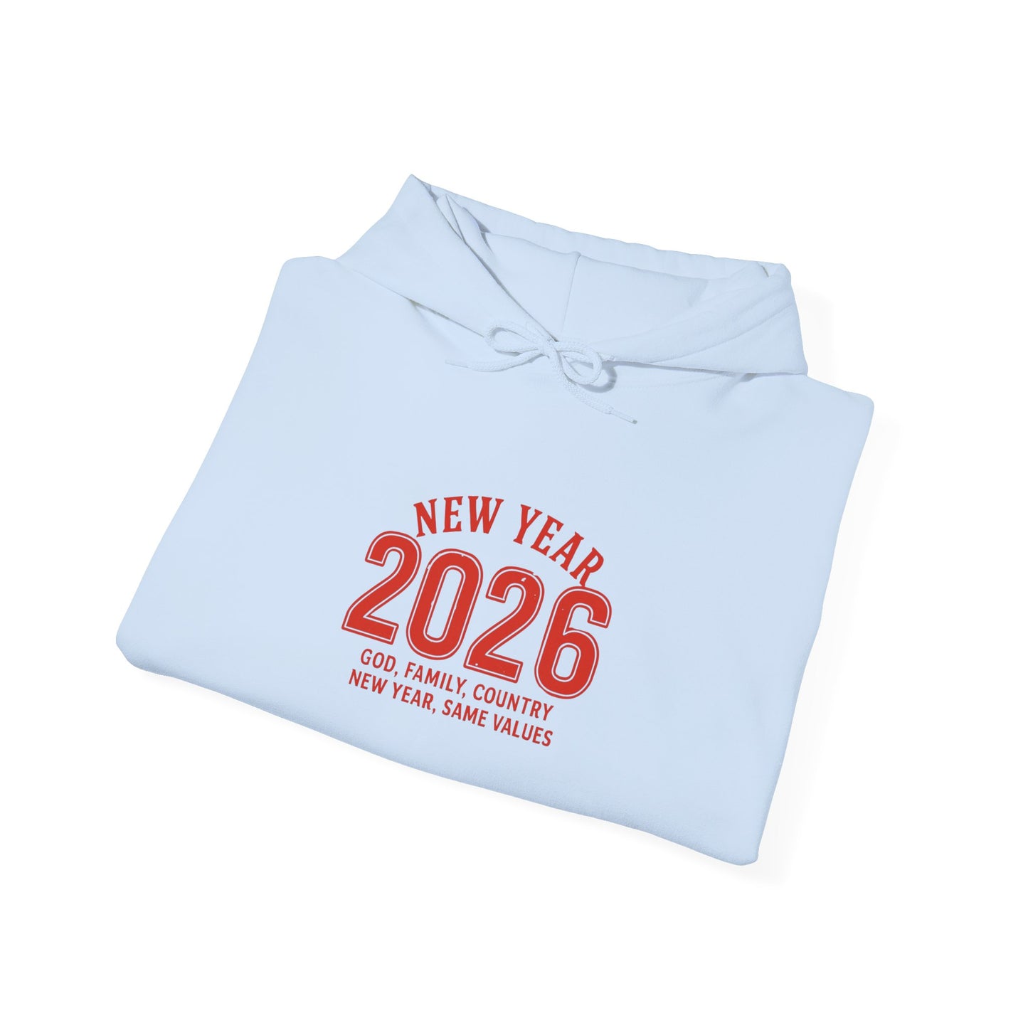 2026 New Year Hoodie - Minimal Red Celebration Sweatshirt